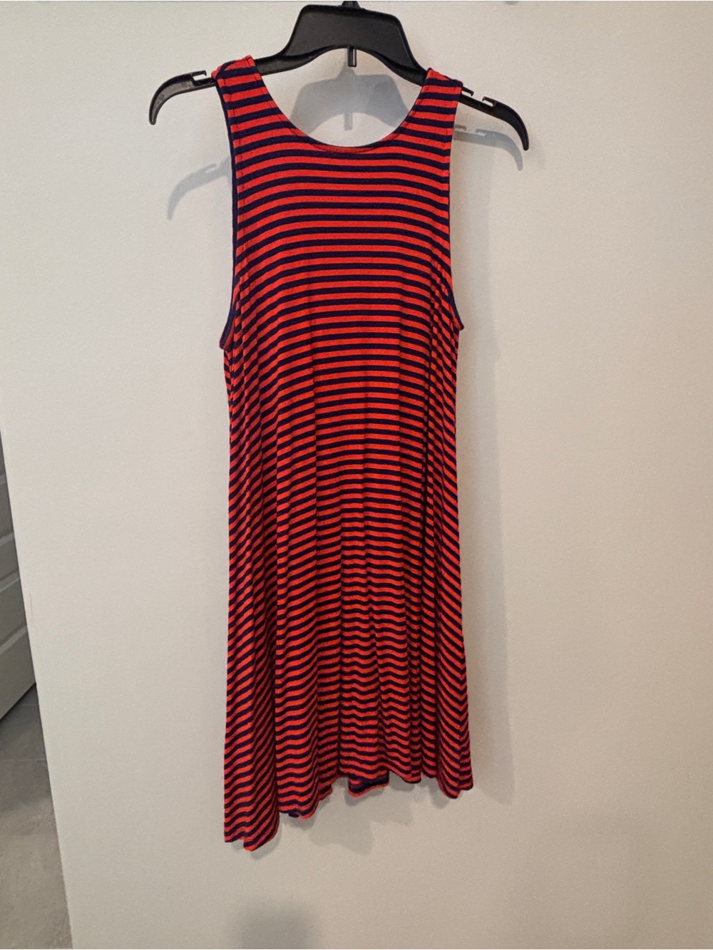 Old Navy Red and Navy Striped Midi Dress